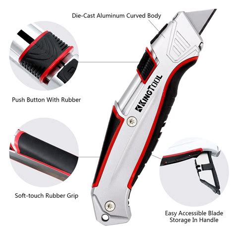 mini metal box cutter|auto retracting box cutter.